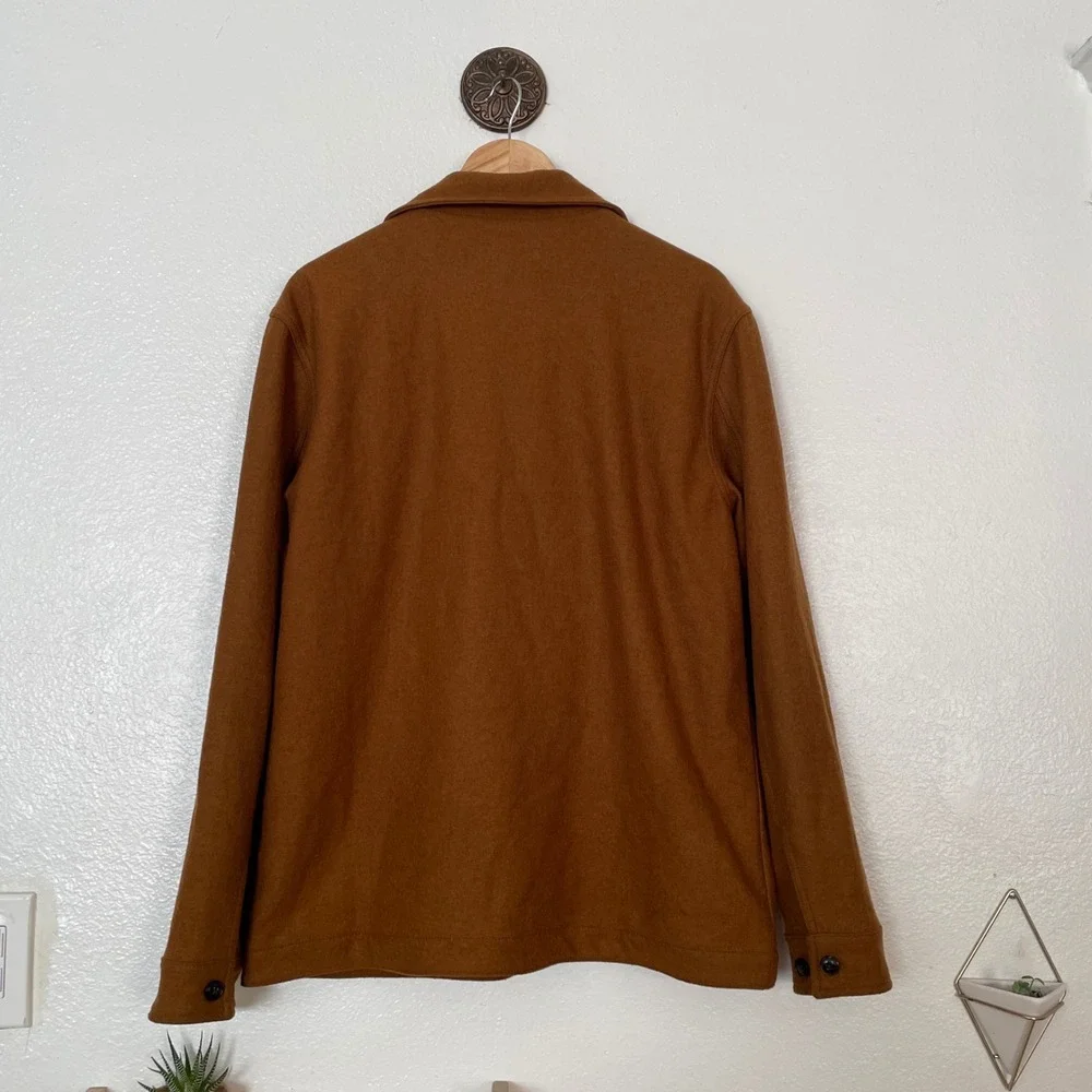 Banana Republic Mens Wool Blend Chore‎ Coat Jacket Brown Large L Utility Shacket